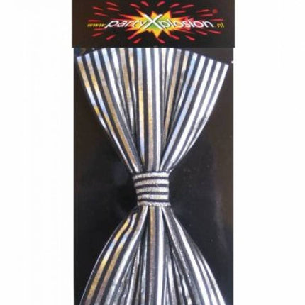 PartyXplosion Zilver strikje met strepen