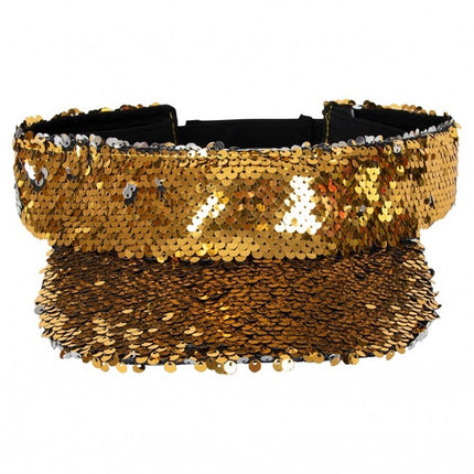 PartyXplosion Zonneklep met pailletten goud