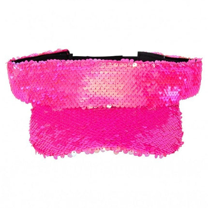 PartyXplosion Zonneklep met pailletten roze