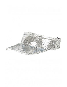 PartyXplosion Zonneklep met pailletten zilver