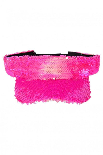 PartyXplosion Zonneklep roze met pailletten disco