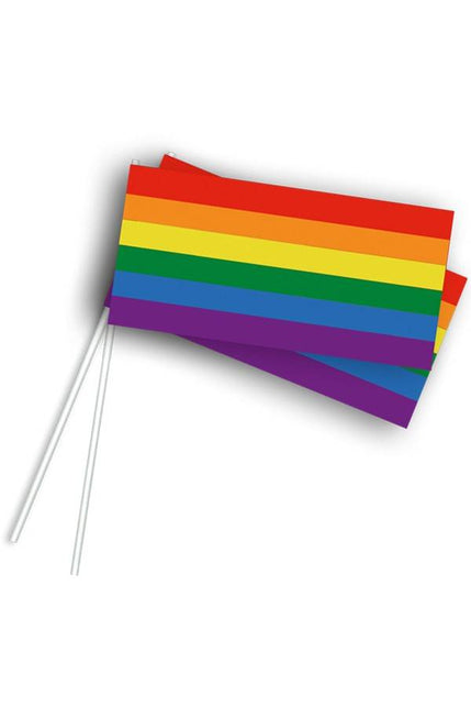 PartyXplosion Zwaaivlaggetje Regenboog per 50