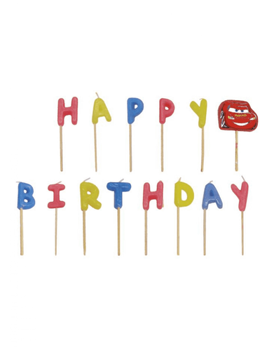 Procos Cars kaarsjes Happy Birthday