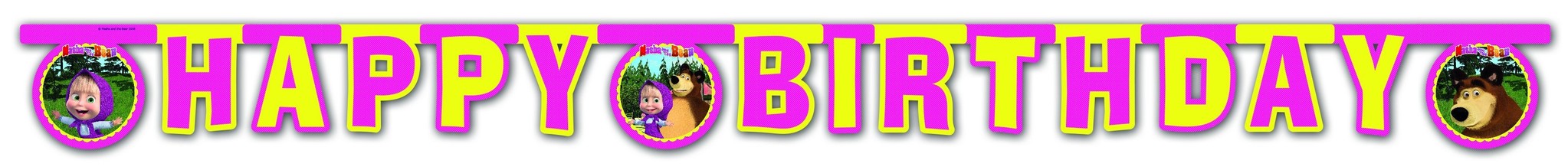 Procos Mascha en de beer letterslinger Happy Birthday