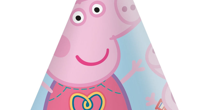 Procos Peppa Pig  hoedjes kinderfeest 6 stuks