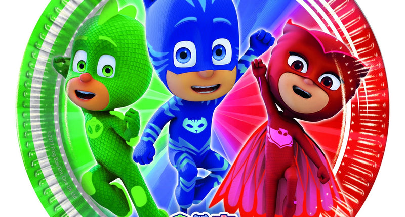 Procos PJ Masks papieren borden 8 stuks  20cm