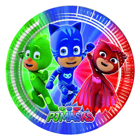 Procos PJ Masks papieren borden 8 stuks  20cm