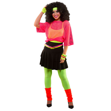 Wicked Costumes 80's Neon gele disco rok