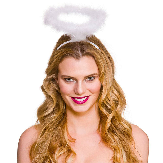 Wicked Costumes Aureool witte veren