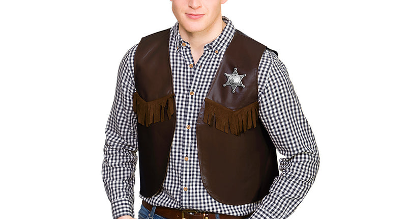 Wicked Costumes Bruin cowboy vest Sem volwassenen