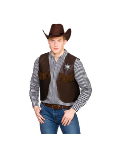 Wicked Costumes Bruin cowboy vest Sem volwassenen