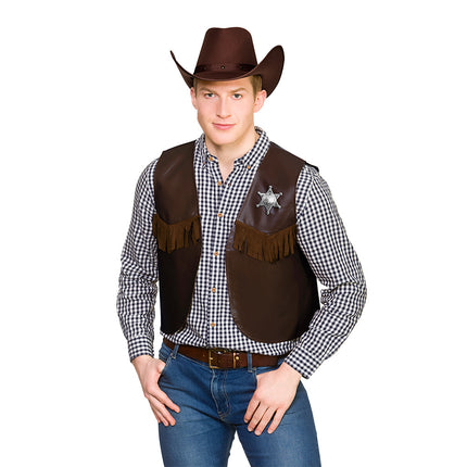 Wicked Costumes Bruin cowboy vest Sem volwassenen