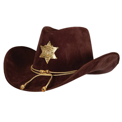 Wicked Costumes Bruine Sheriff hoed in nep suede
