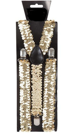 Wicked Costumes Gouden bretel met pailletten