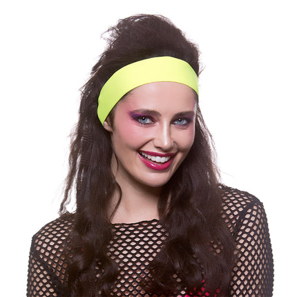 Wicked Costumes Haarband neon geel 80-jaren