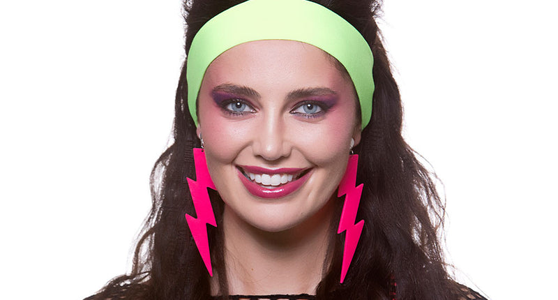 Wicked Costumes Haarband neon groen 80-jaren