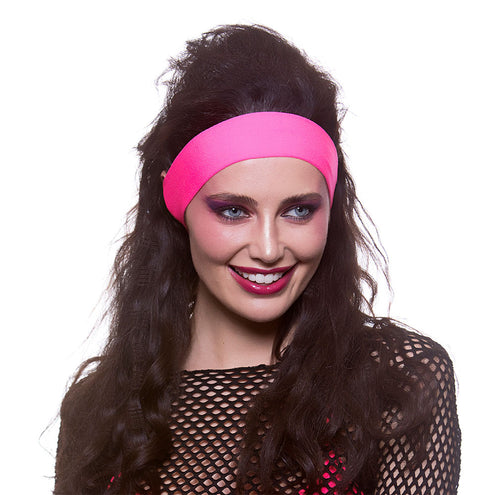 Wicked Costumes Haarband neon roze 80-jaren
