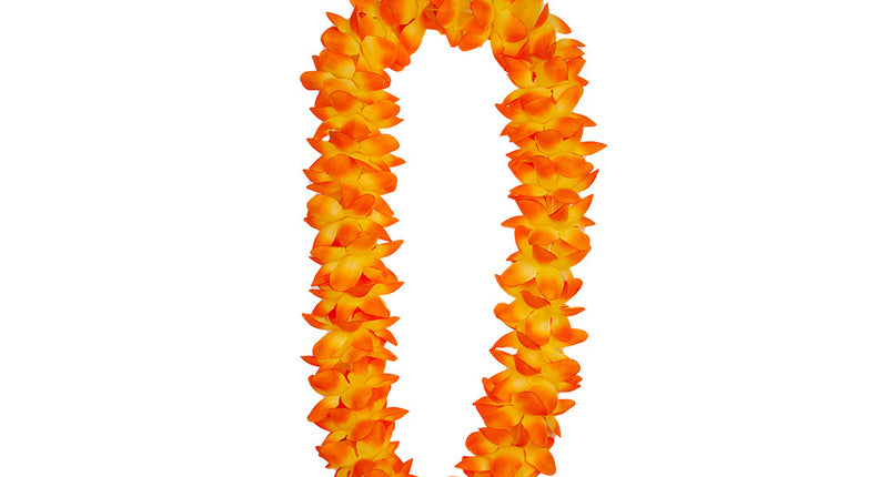 Wicked Costumes Hawaii slinger  oranje met  orchideeën