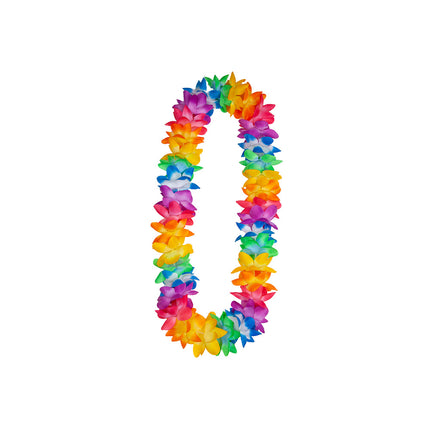 Wicked Costumes Hawaii slinger regenboogkleuren met  orchideeën