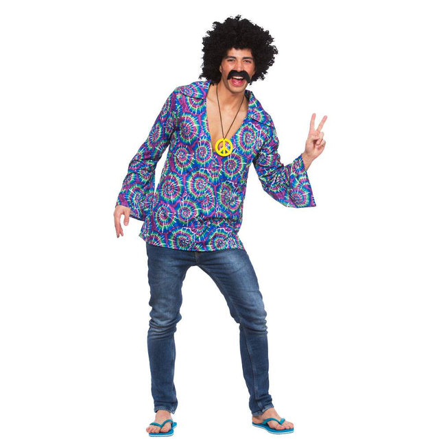 Wicked Costumes Hippie Shirt bloemen