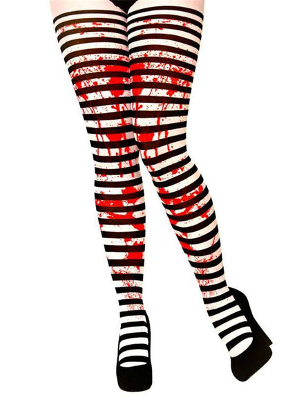 Wicked Costumes Hoge kousen met bloedspetters