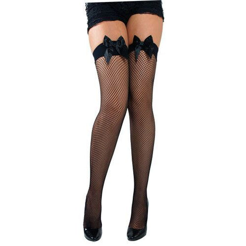 Wicked Costumes Hoge kousen visnet met luxe strik