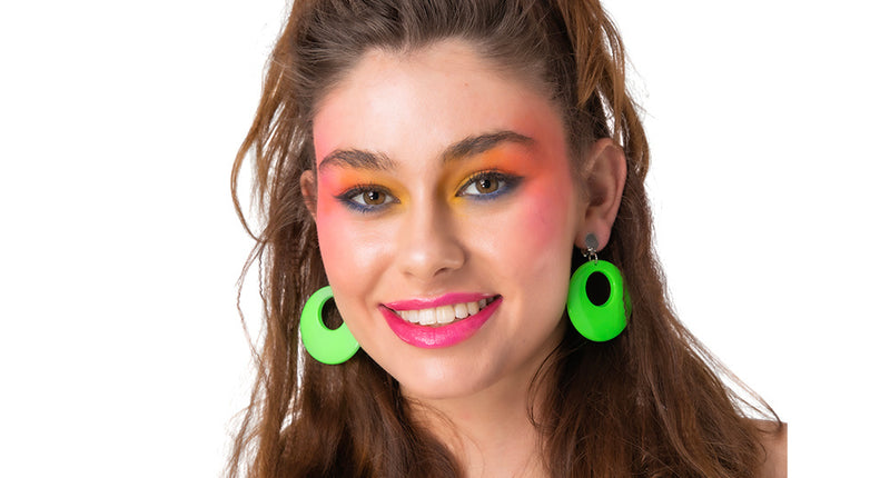 Wicked Costumes Jaren 80 oorbellen Elsa neon groen