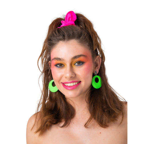 Wicked Costumes Jaren 80 oorbellen Elsa neon groen