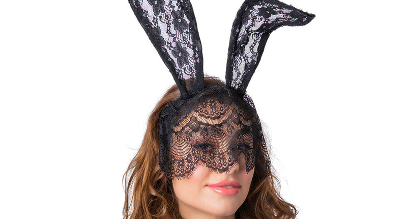 Wicked Costumes Kanten bunny oren met sluier