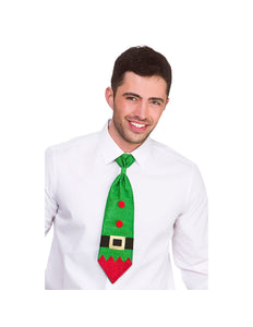Wicked Costumes Kerstelf stropdas met glitters