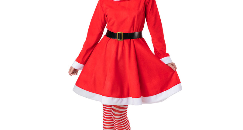 Wicked Costumes Kerstjurkje velours Ella dames