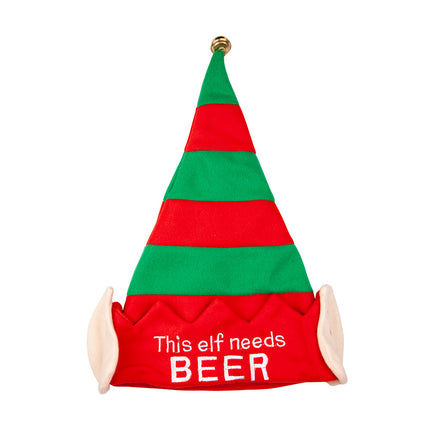 Wicked Costumes Kerstmuts met tekst Deze elf heeft bier nodig