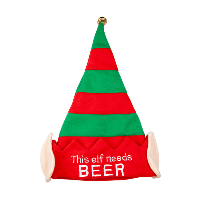 Wicked Costumes Kerstmuts met tekst Deze elf heeft bier nodig