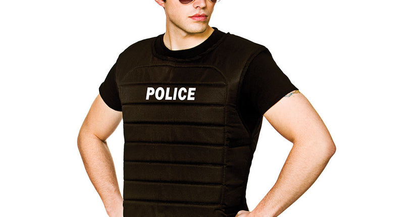 Wicked Costumes Kogelvrij politie vest met pet