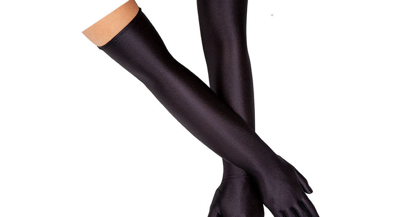 Wicked Costumes Lange zwarte handschoenen velours