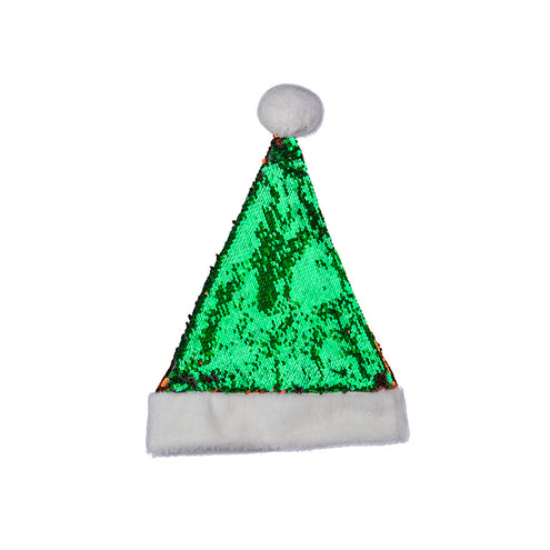Wicked Costumes Leuke kerstmuts deluxe rood en groen Flip Sequin