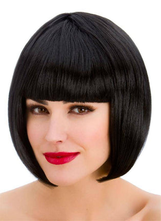 Wicked Costumes Mooie pruik Diva in de kleur zwart