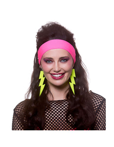 Wicked Costumes Neon gele oorbellen jaren-80