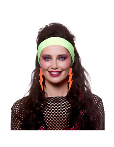 Wicked Costumes Neon oranje oorbellen jaren-80