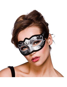 Wicked Costumes Oogmasker Verona zilver met zilveren glitters