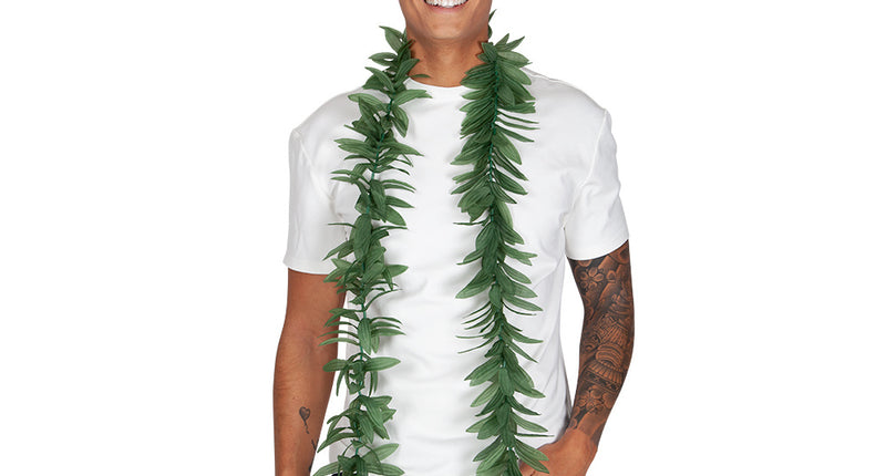 Wicked Costumes Open Hawaii slinger met groene blaadjes