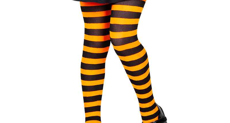 Wicked Costumes Panty kind Mila zwart oranje gestreept