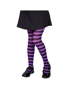 Wicked Costumes Panty kind Mila zwart paars gestreept