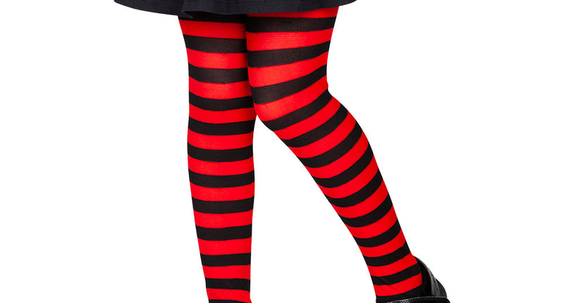 Wicked Costumes Panty kind Mila zwart rood gestreept