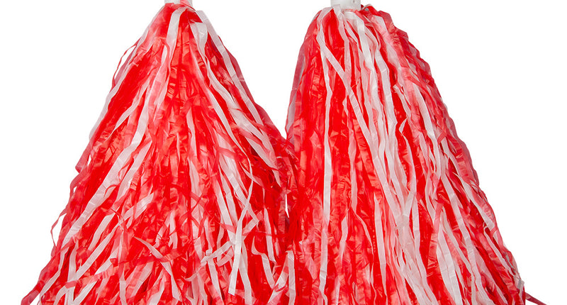 Wicked Costumes Pom poms rood wit Lilly