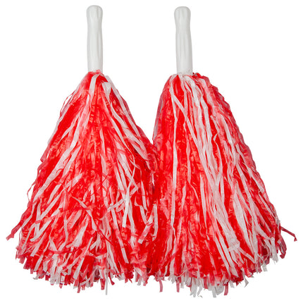 Wicked Costumes Pom poms rood wit Lilly