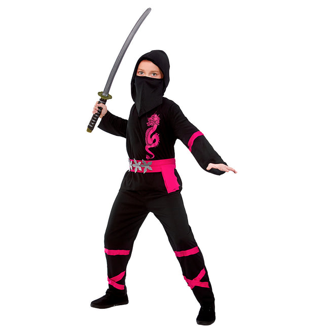 Wicked Costumes Power Ninja pak zwart/roze
