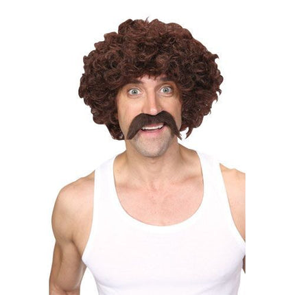 Wicked Costumes Pruik atleet Danny met snor