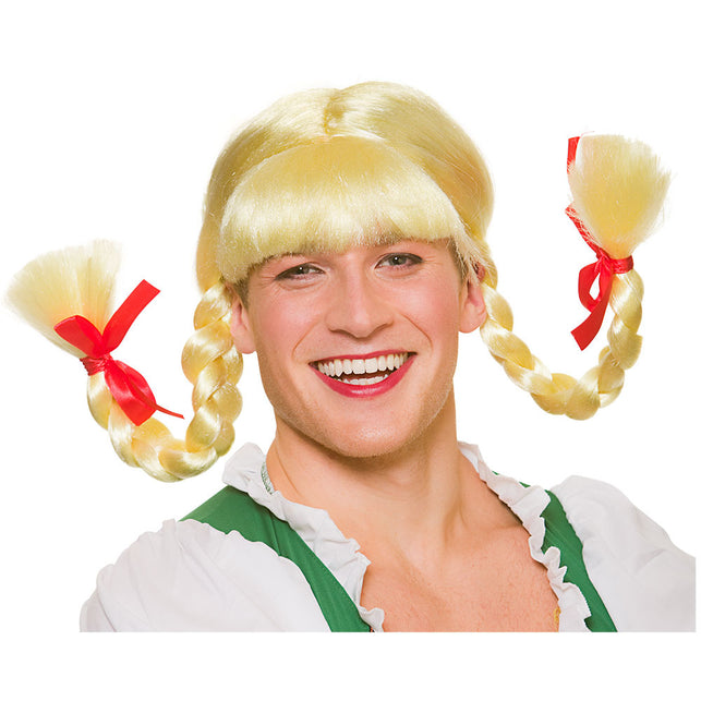 Wicked Costumes Pruik biermeisje met vlechten vormbaar