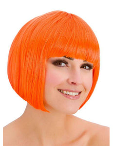 Wicked Costumes Pruik Diva boblijn neon oranje